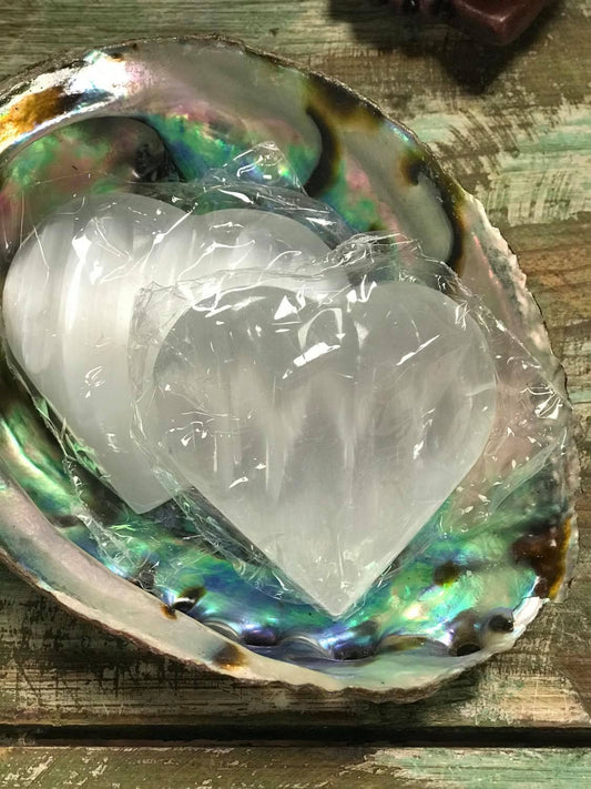 Selenite Carved Hearts